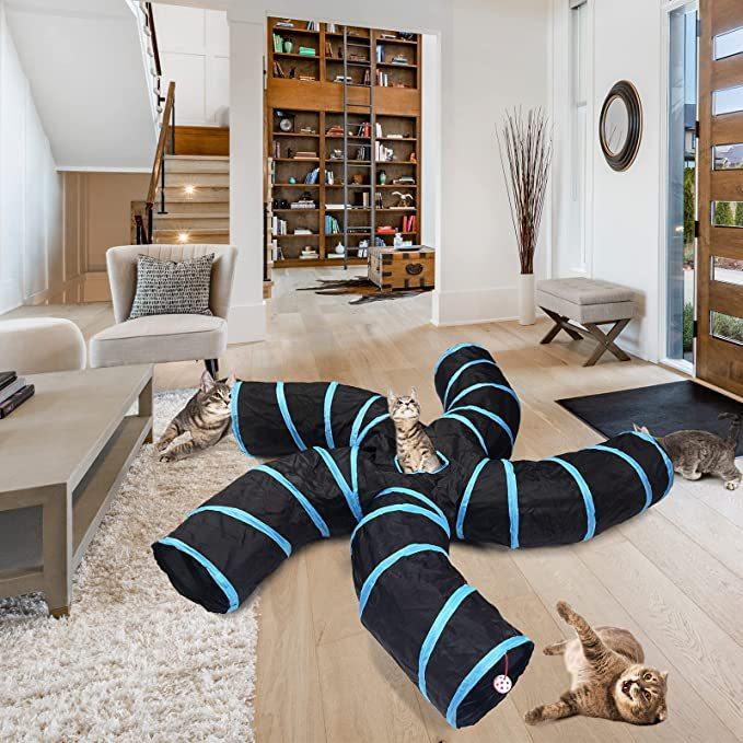 Three-Way Tree Pattern Tunnel Pet Toy For Cats And Dogs