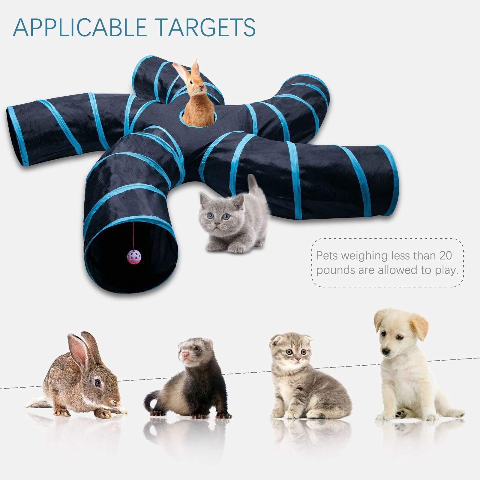 Three-Way Tree Pattern Tunnel Pet Toy For Cats And Dogs
